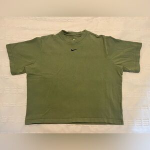 Nike Short Sleeve T-Shirt Olive Green with Black Swoosh